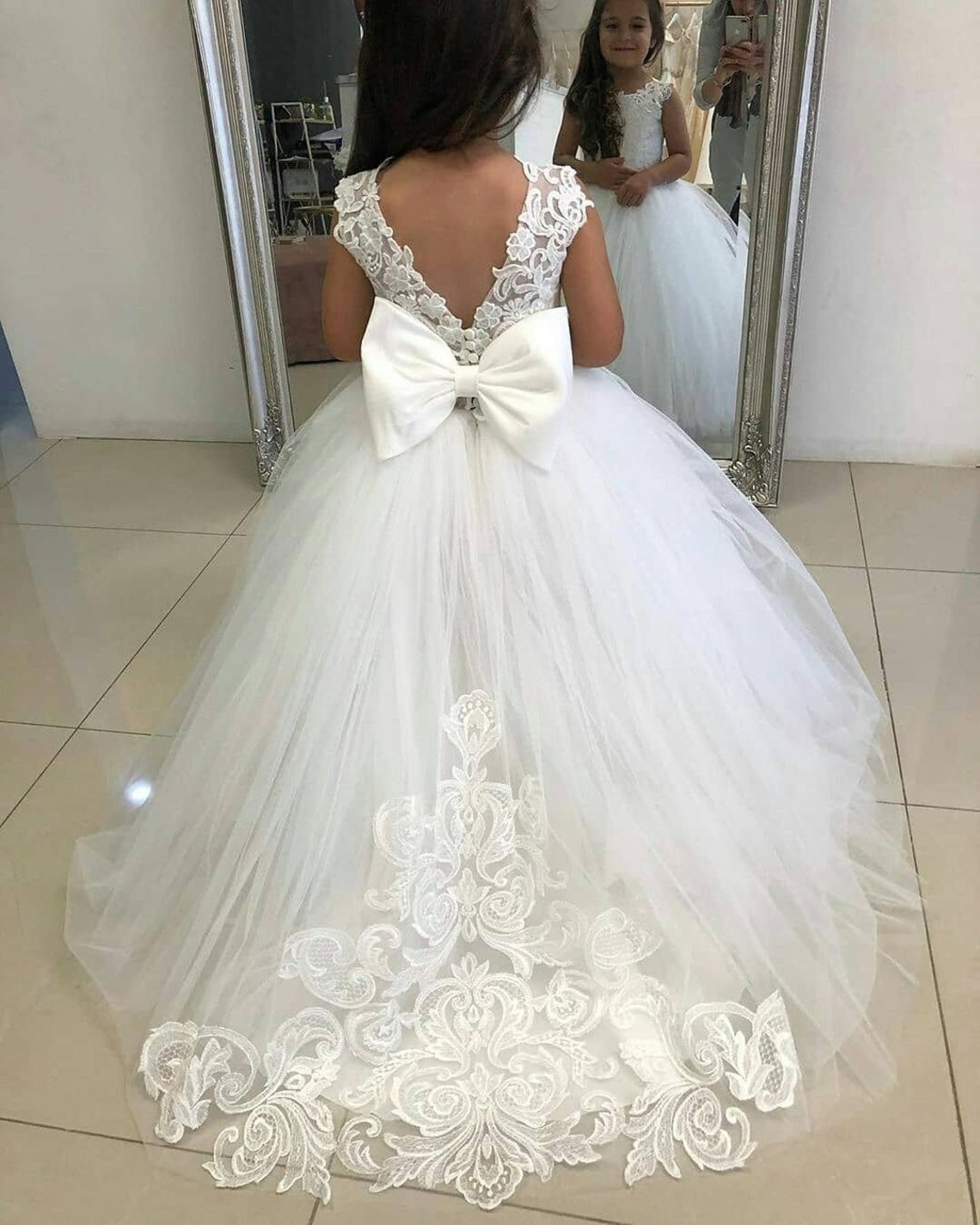 Tulleparty  Lace Flower Girl Dress &  Princess Gown