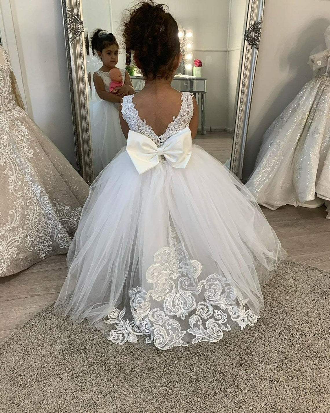 Tulleparty  Lace Flower Girl Dress &  Princess Gown