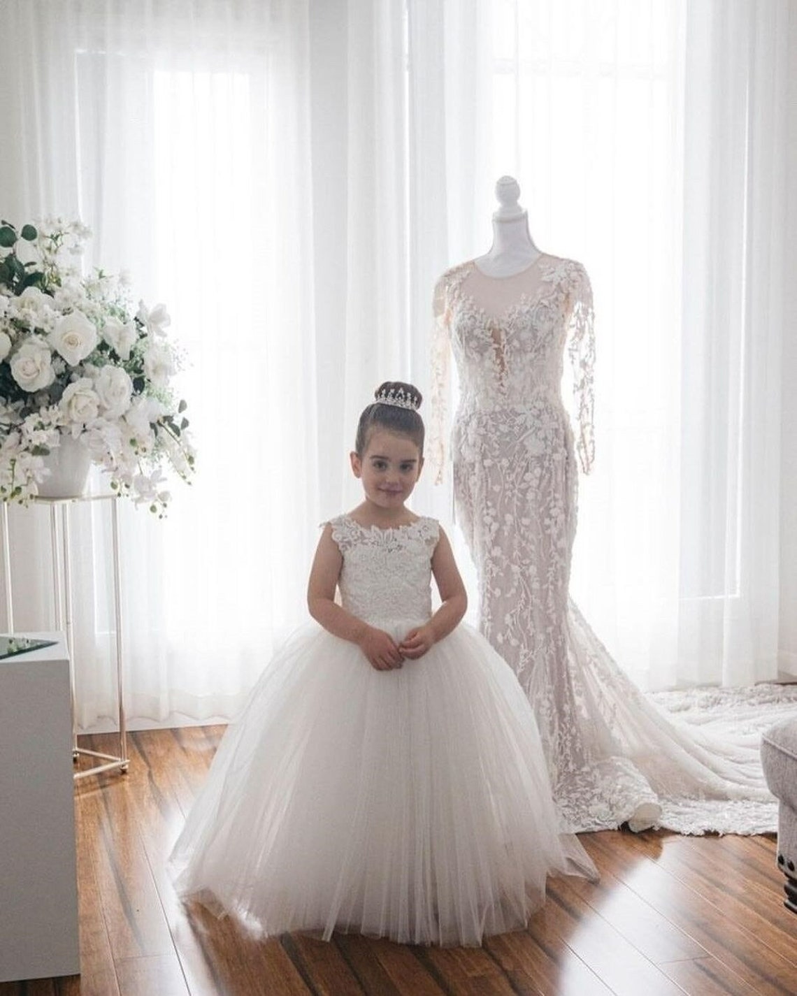 Tulleparty  Lace Flower Girl Dress &  Princess Gown