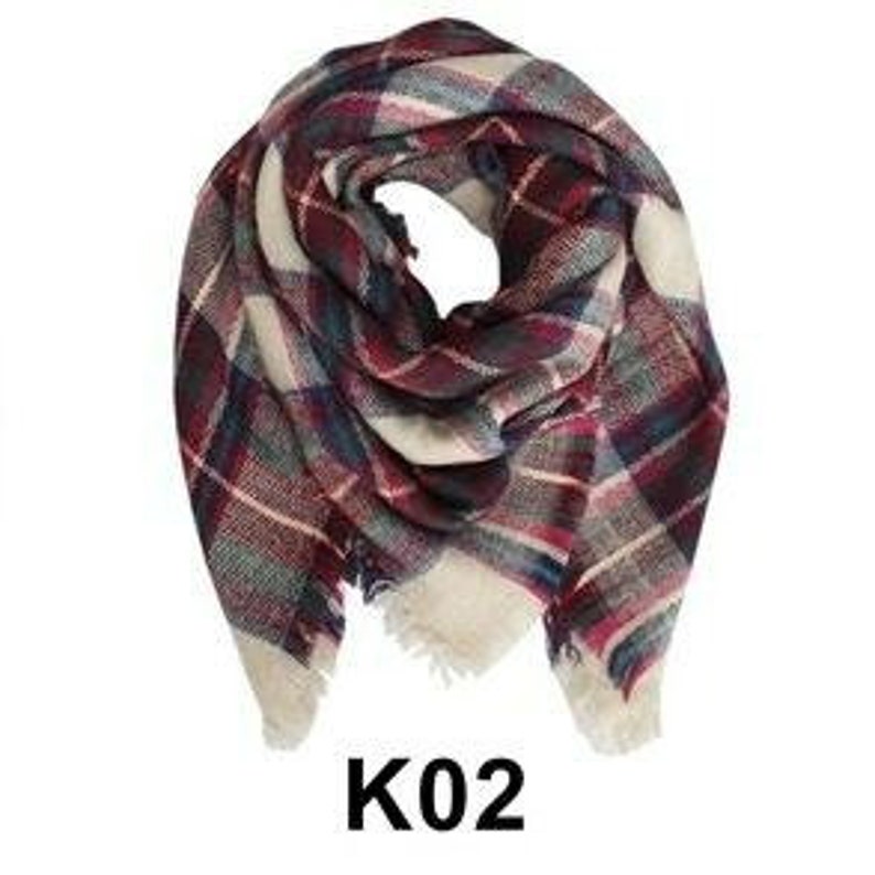 Girls Boys Stylish Plaid Blanket Scarf