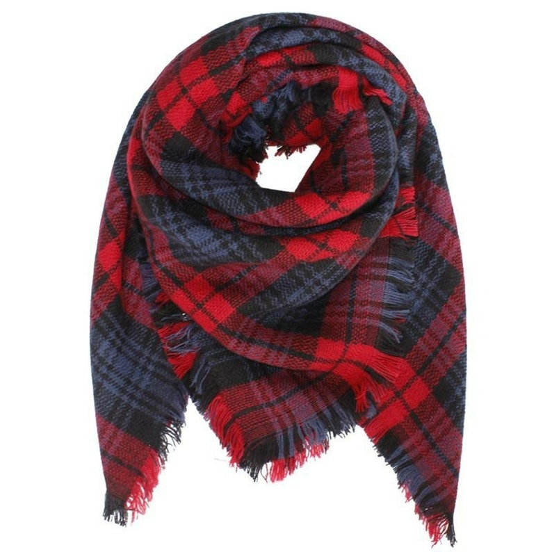 Girls Boys Stylish Plaid Blanket Scarf