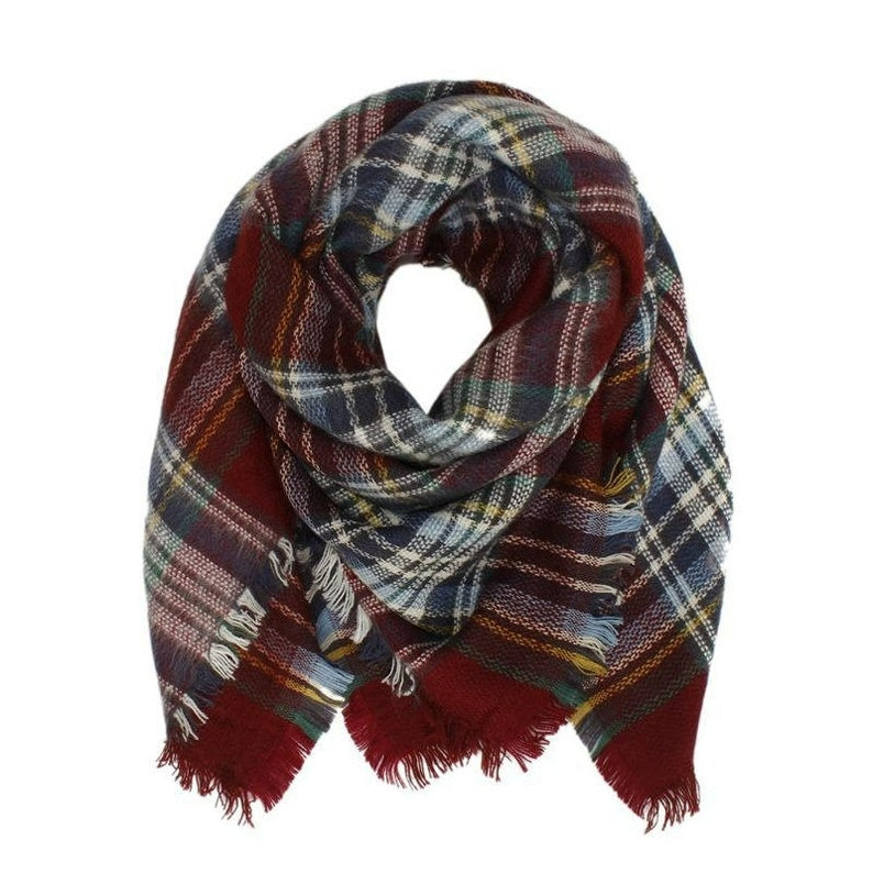 Girls Boys Stylish Plaid Blanket Scarf