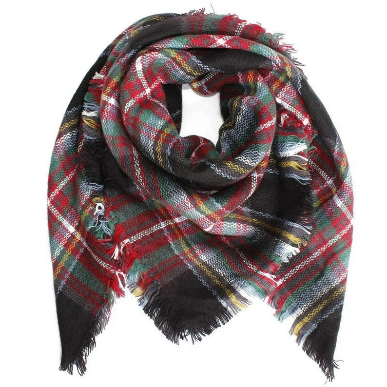 Girls Boys Stylish Plaid Blanket Scarf