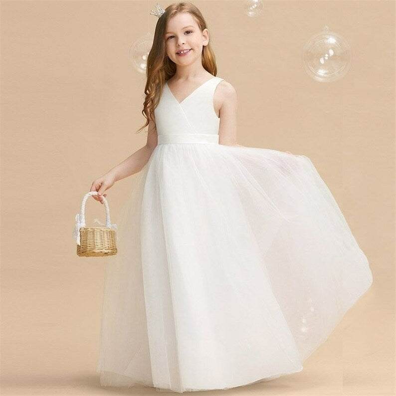 Tulle Flower Girl Wedding & Birthday Dresses for Girls